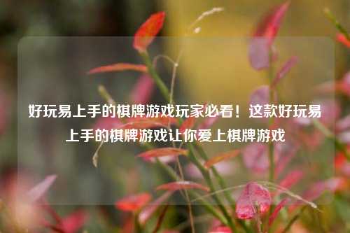 好玩易上手的棋牌游戏玩家必看！这款好玩易上手的棋牌游戏让你爱上棋牌游戏