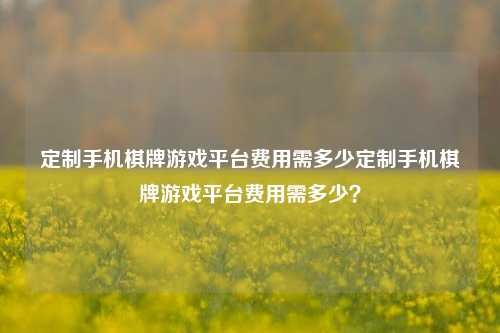 定制手机棋牌游戏平台费用需多少定制手机棋牌游戏平台费用需多少？