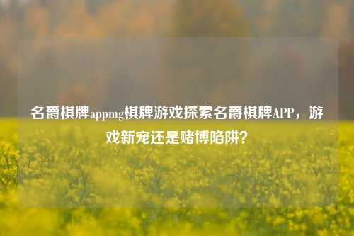 名爵棋牌appmg棋牌游戏探索名爵棋牌APP，游戏新宠还是赌博陷阱？