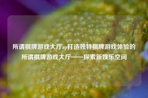 所谓棋牌游戏大厅ap打造独特棋牌游戏体验的所谓棋牌游戏大厅——探索新娱乐空间