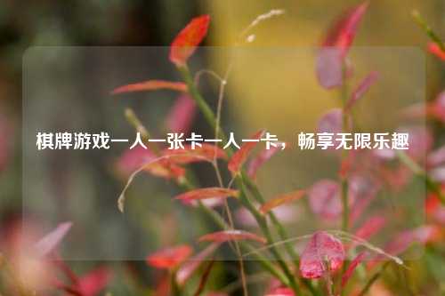 棋牌游戏一人一张卡一人一卡，畅享无限乐趣