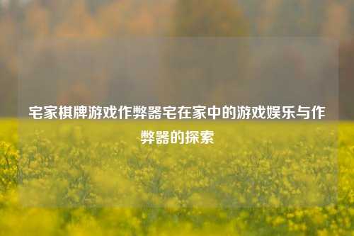宅家棋牌游戏作弊器宅在家中的游戏娱乐与作弊器的探索