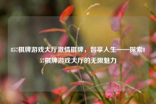 857棋牌游戏大厅激情棋牌，智享人生——探索857棋牌游戏大厅的无限魅力