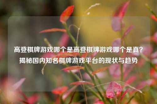 高登棋牌游戏哪个是高登棋牌游戏哪个是真？揭秘国内知名棋牌游戏平台的现状与趋势