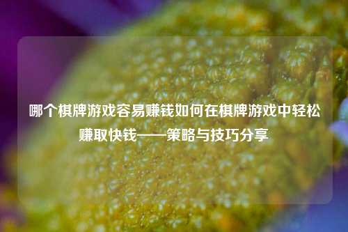 哪个棋牌游戏容易赚钱如何在棋牌游戏中轻松赚取快钱——策略与技巧分享