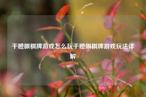 干瞪眼棋牌游戏怎么玩干瞪眼棋牌游戏玩法详解